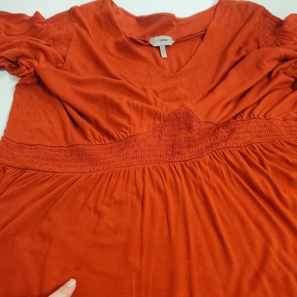 Old Navy Womens Y2K Smocked Babydoll Top Size 3X Red Short Sleeve Preppy Capsule - Picture 9 of 12